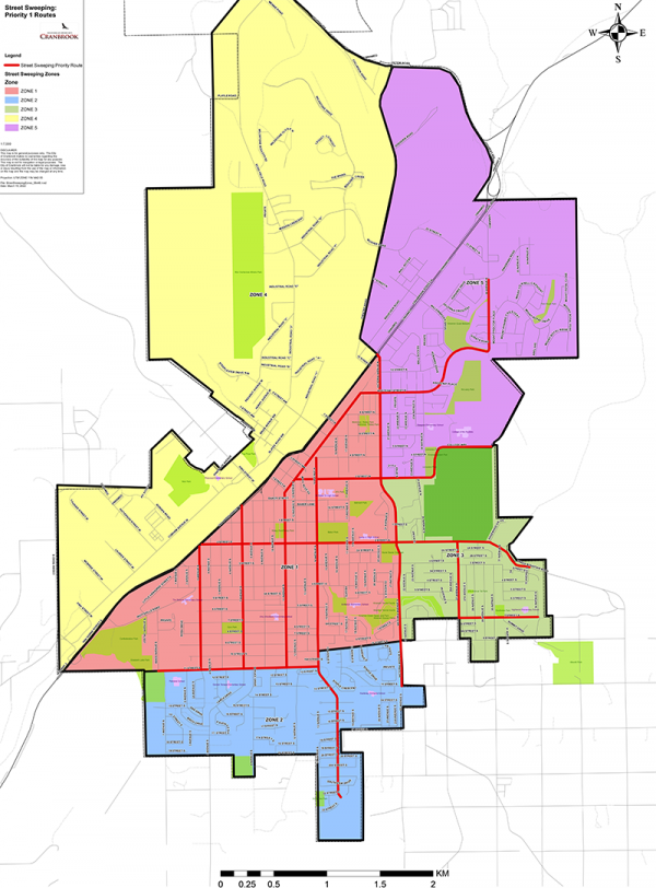 City Of Cranbrook Map City Of Cranbrook - Street Sweeping Operations Now Underway In Priority One  Areas Of Cranbrook